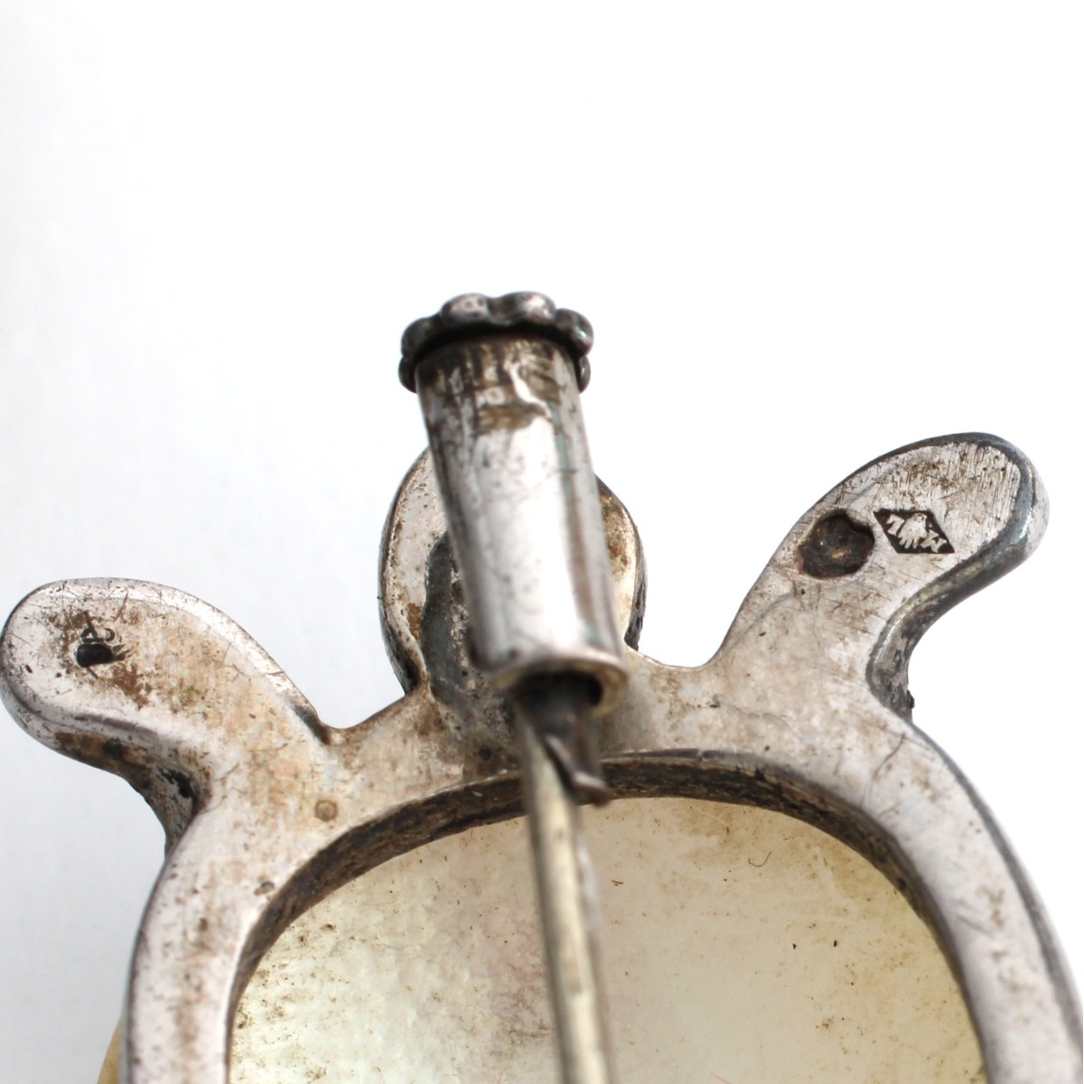 Deco MOP, Silver and Marcasite Pins