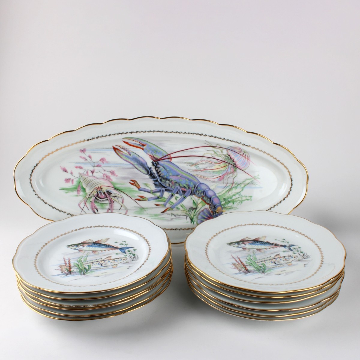 Ceramic France Limoges Fish Service