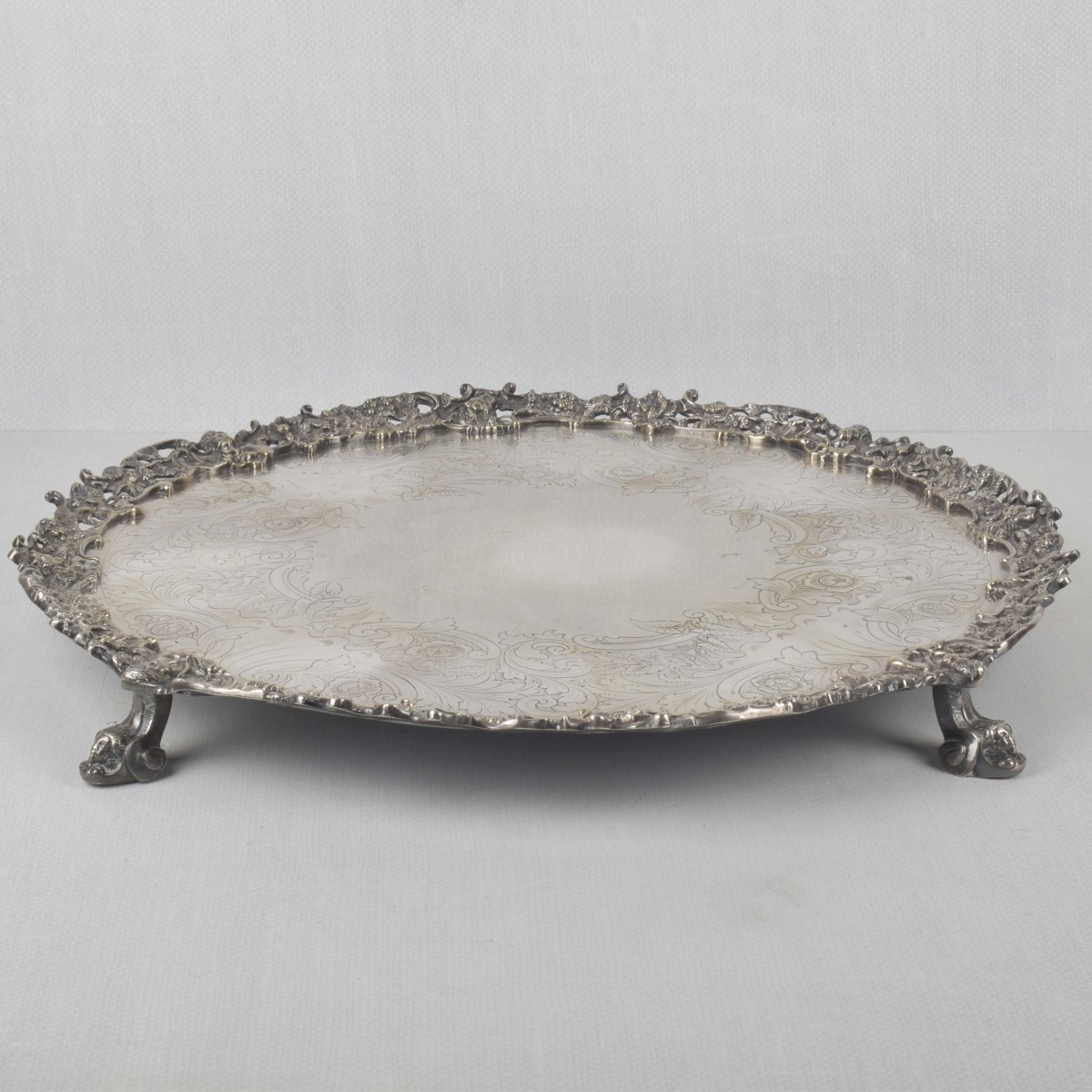Engraved Foliate Salver