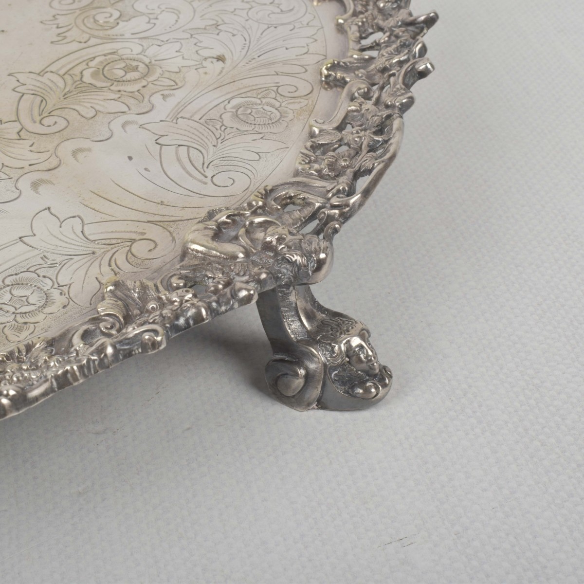 Engraved Foliate Salver