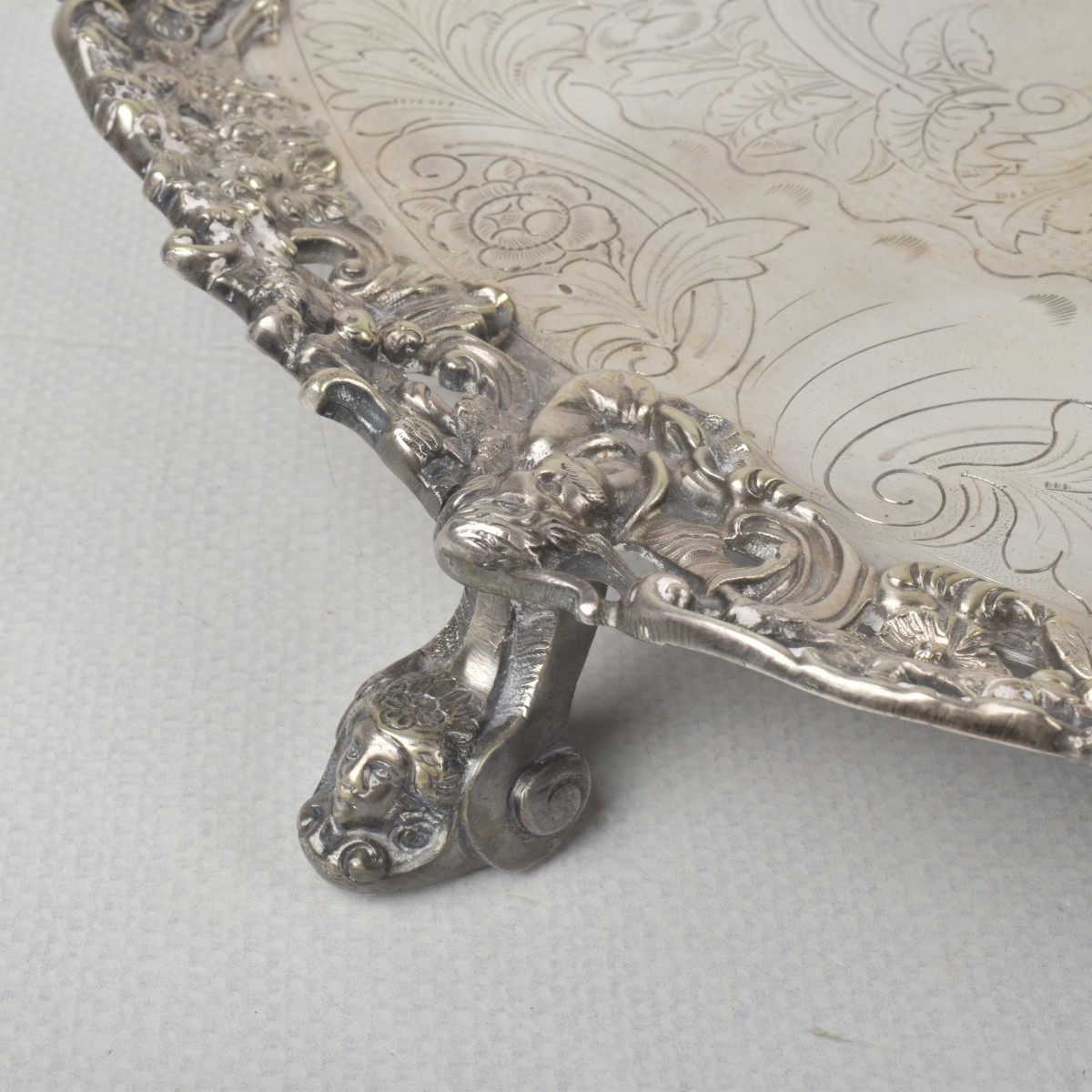 Engraved Foliate Salver