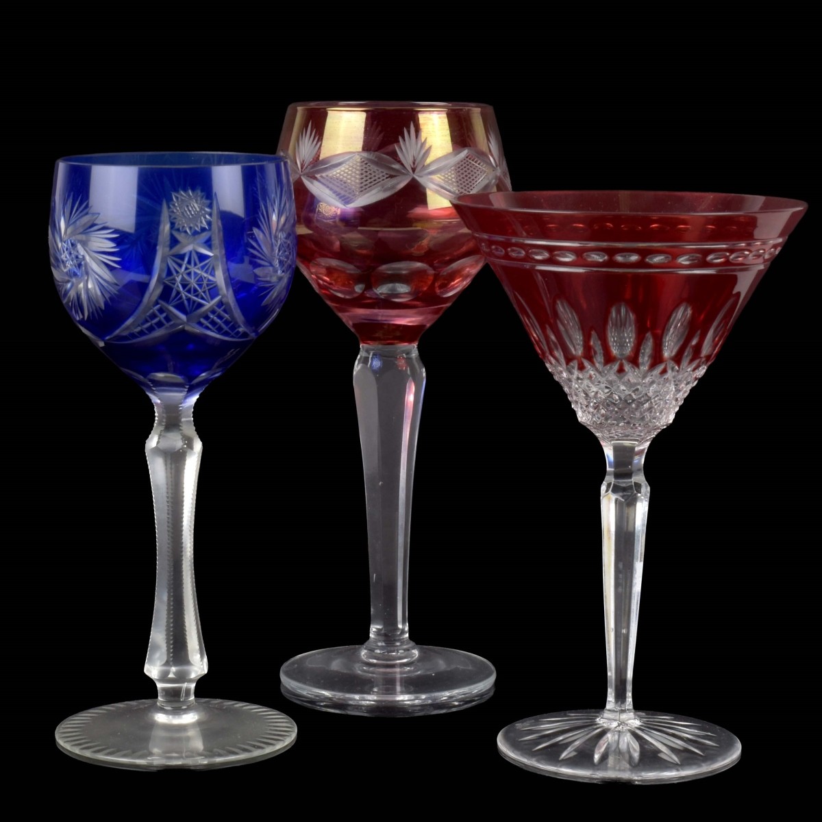 Cut Color to Clear Crystal Glasses
