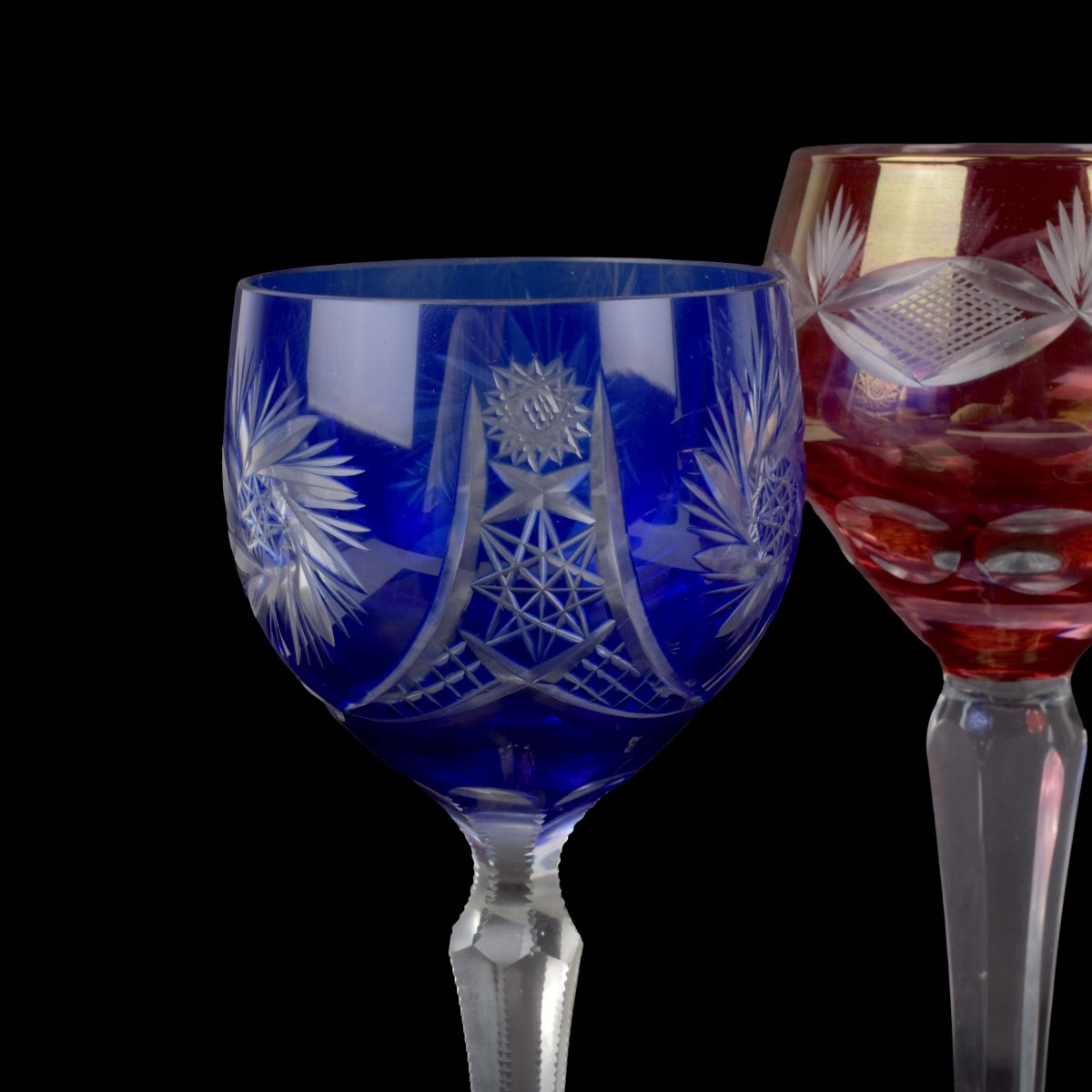 Cut Color to Clear Crystal Glasses
