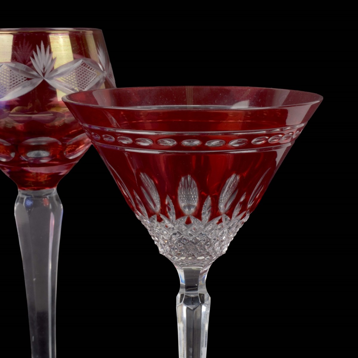 Cut Color to Clear Crystal Glasses