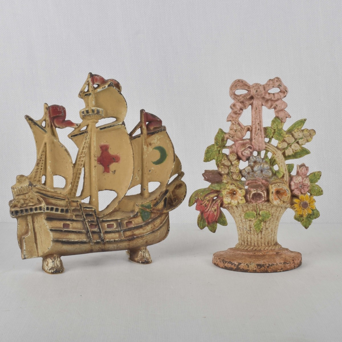 Painted Cast Iron Figural Door Stops