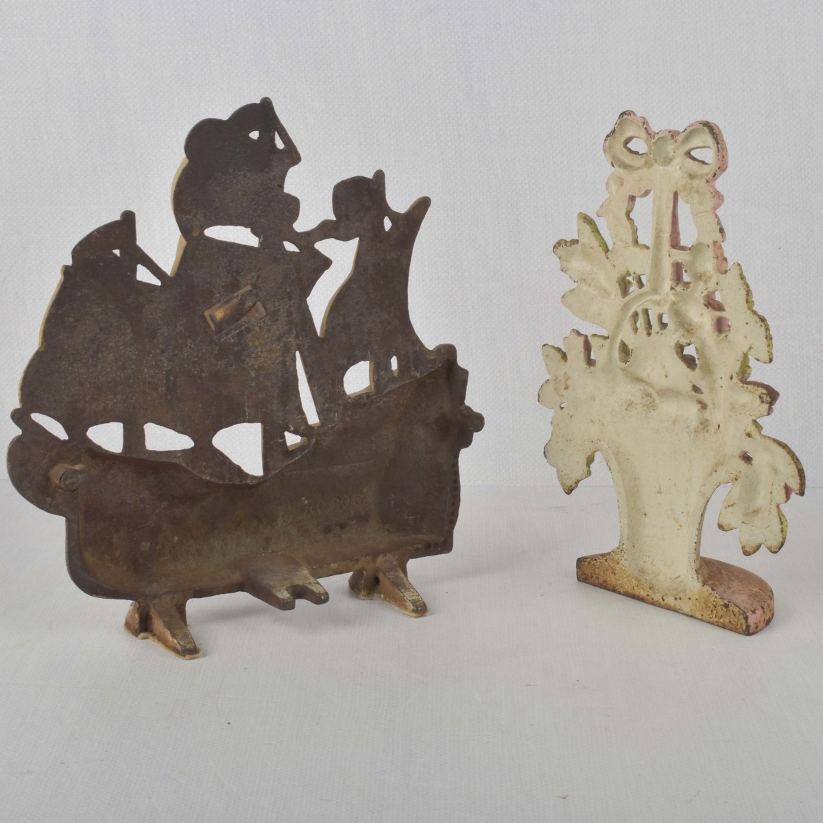 Painted Cast Iron Figural Door Stops