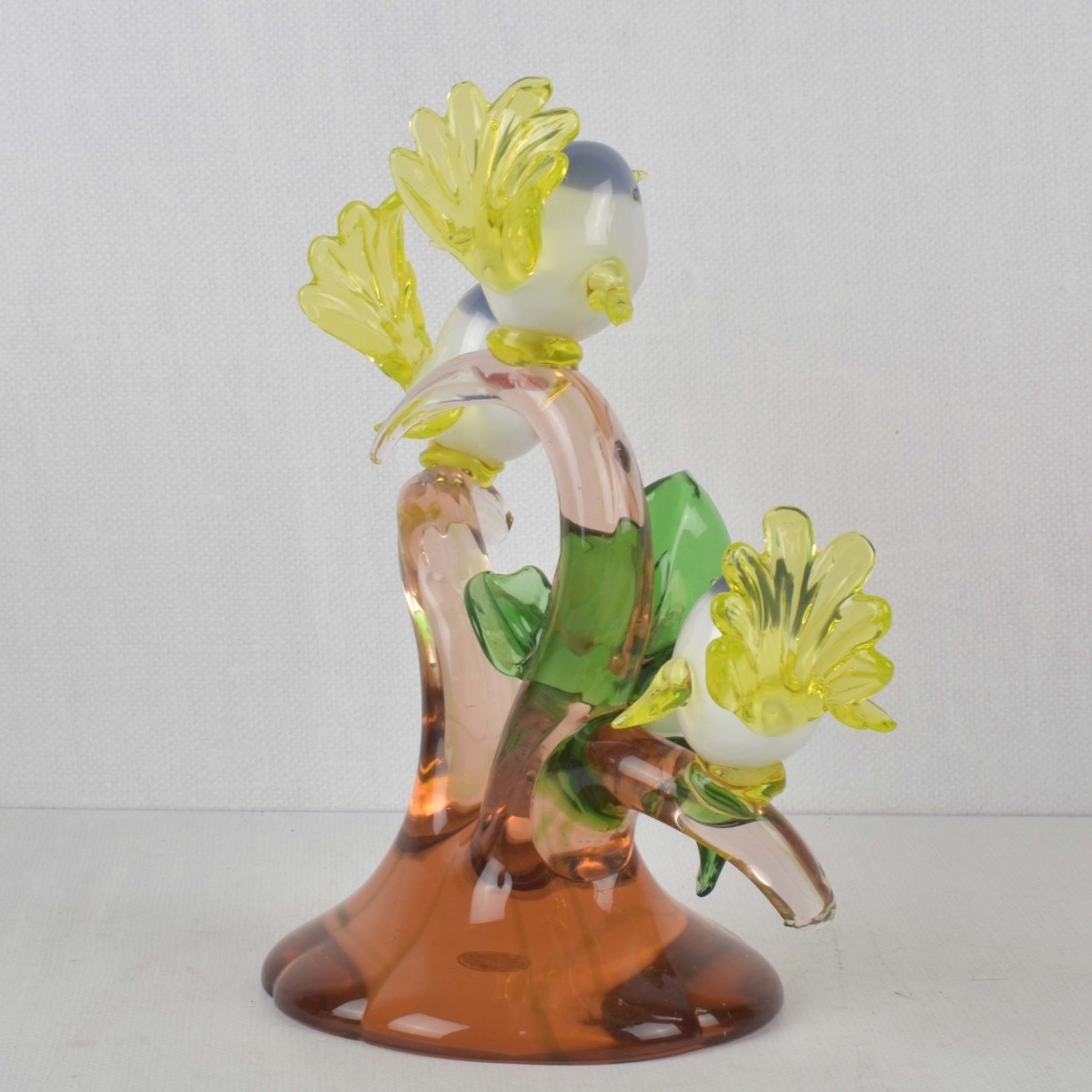 Murano Italian Three Bird Sculpture