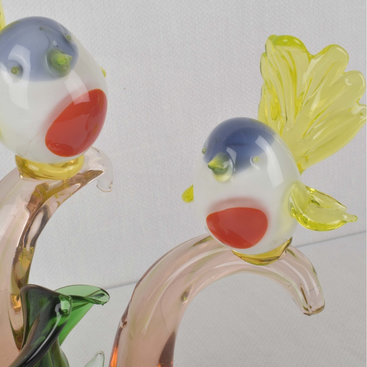 Murano Italian Three Bird Sculpture