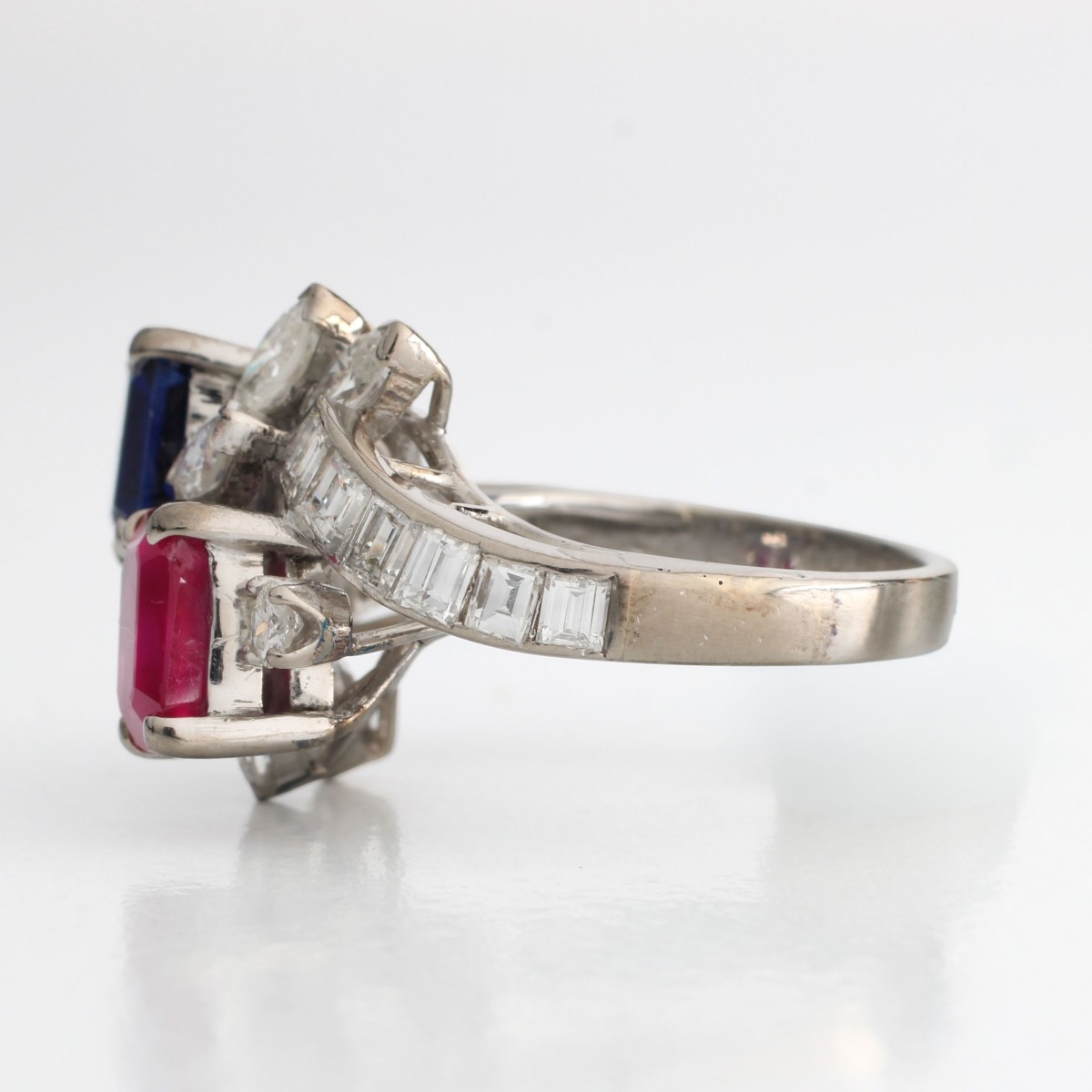 Diamond, Ruby, Sapphire and 14K Ring