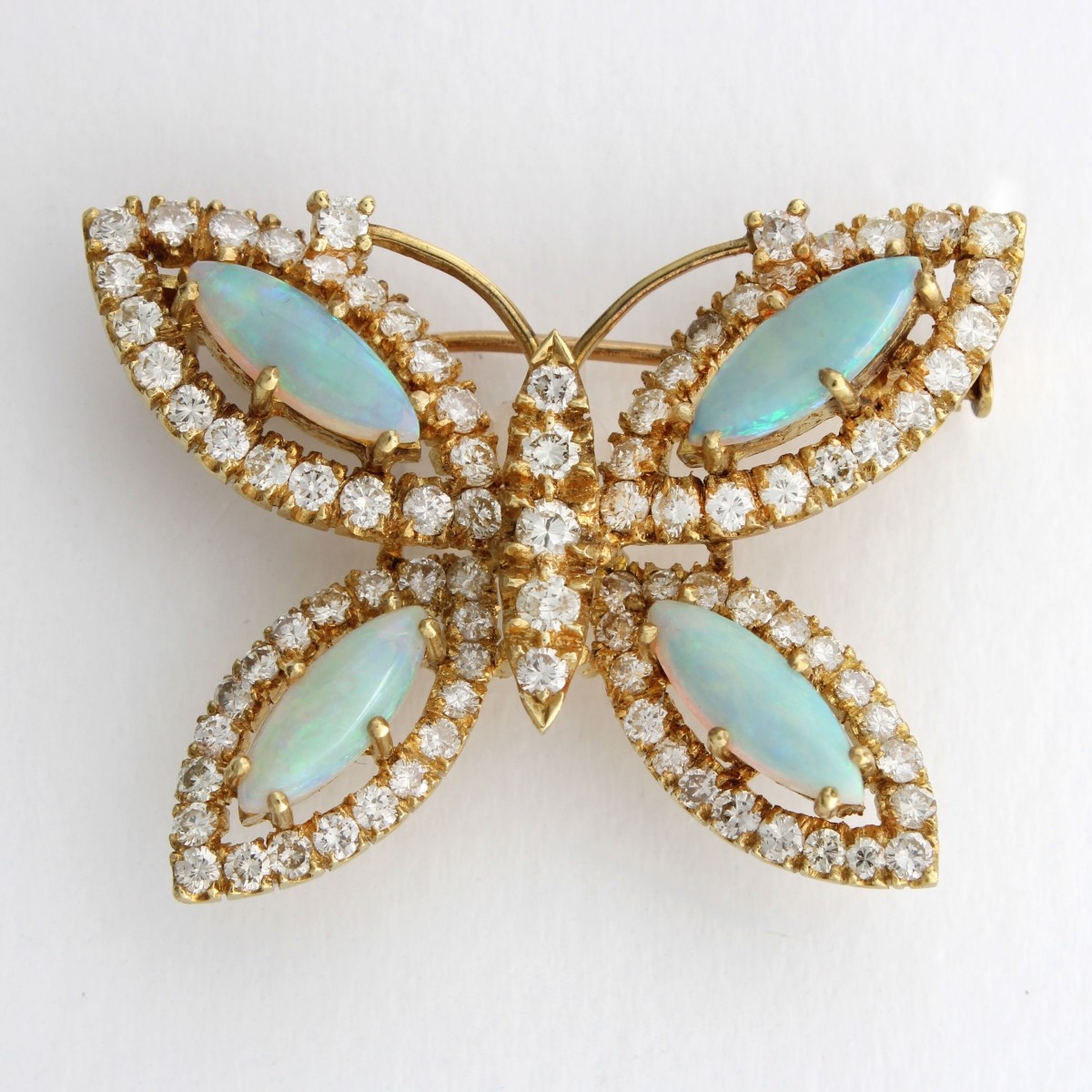 Hammerman Opal, Diam & 18K Brooch