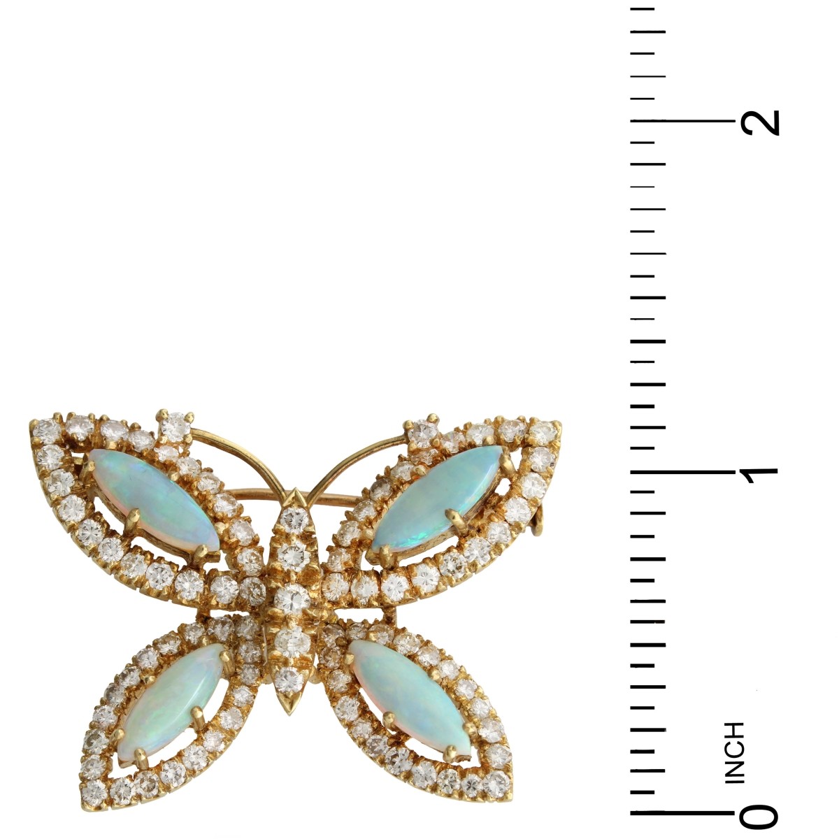 Hammerman Opal, Diam & 18K Brooch