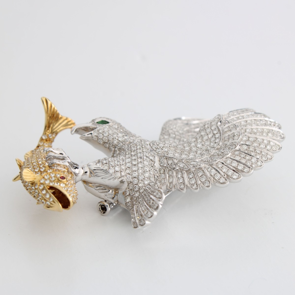 Diamond and 18K Eagle Brooch