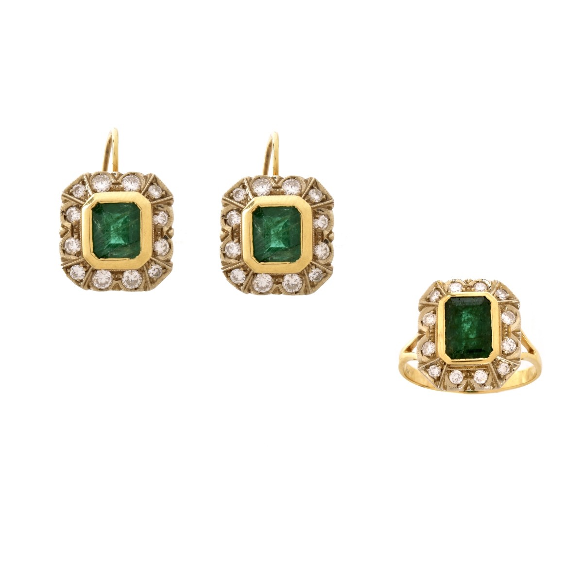 Russian Emerald, Diamond and 14K Jewelry