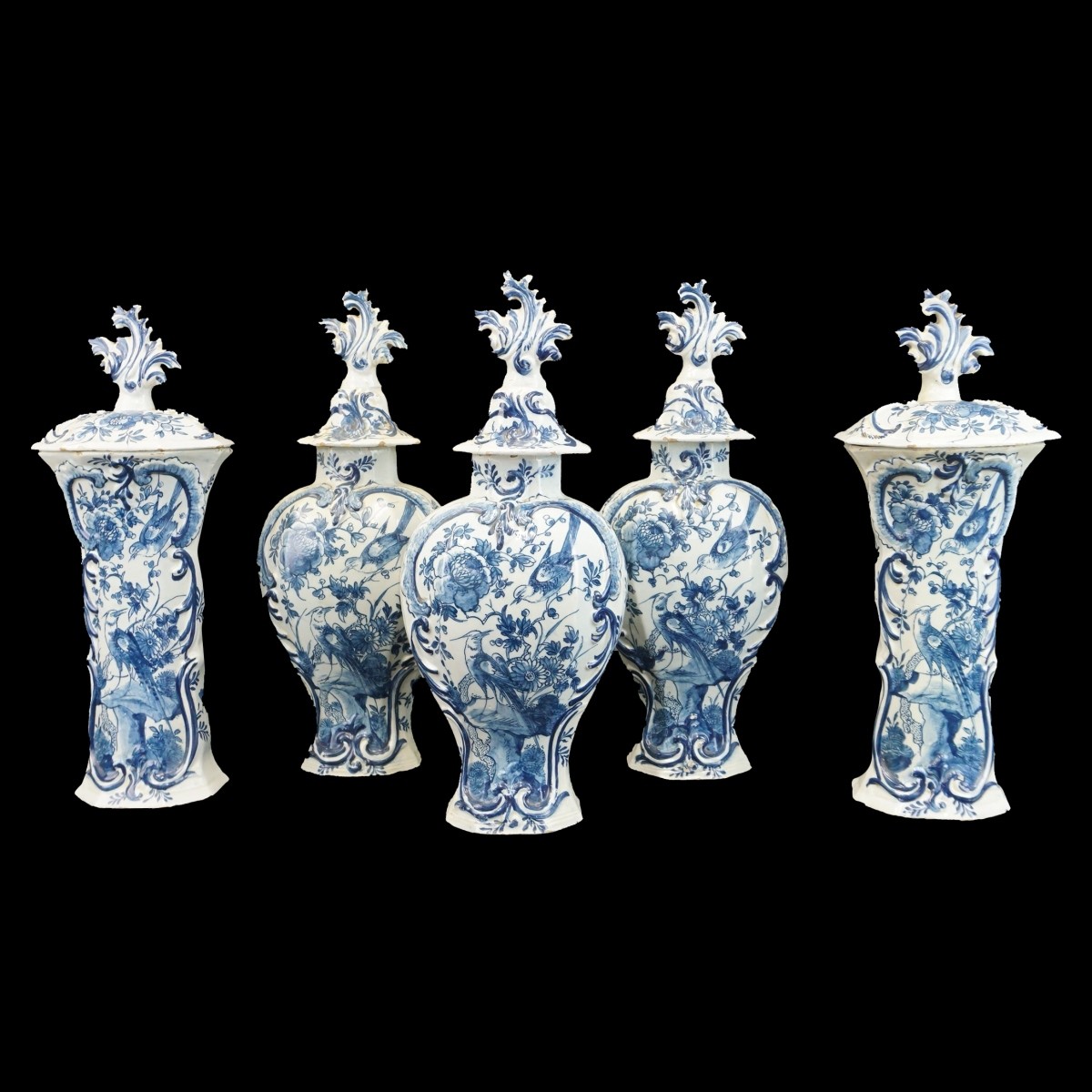 17/18th C. Delftware Vases
